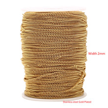 5M Stainless Steel Cable Chains Gold Tone Stainless Steel Necklace Extender Oval Curb Link Chain for DIY Jewelry Making 2024 - buy cheap