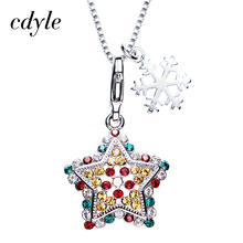 Cdyle-Colgante con forma de estrella para mujer, collar con cristales adornado, regalo de Navidad 2024 - compra barato