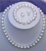 Conjunto de joyería, collar, pulsera y pendientes, perlas naturales cultivadas blancas, 7-8mm, precio de fábrica, venta al por mayor 2024 - compra barato
