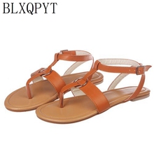 Blxqpyt nova mulher plana sandálias praia casual flip flop plus size 34-52 sandálias sapatos de verão mulher chaussures femme 1926 2024 - compre barato