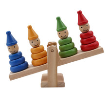 Juego de equilibrio para niños, juguete de Educación Temprana, regalos para niños, payaso de madera, apilador de arcoíris, balancín, tabla de escala de equilibrio 2024 - compra barato