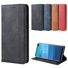 Funda de cuero PU con tapa Retro de lujo para Samsung Galaxy S10 + S10 Plus, G975N/U G975FD, billetera con soporte para tarjetas, cubierta de libro magnética 2024 - compra barato