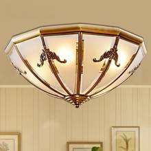 Nordic restaurant creative ceiling lamps glass copper ceiling lamps terrace bedroom copper decorative ceiling light ZA825414 2024 - buy cheap