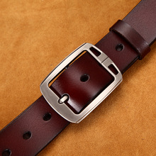 Cinturones de cuero genuino Vintage para hombre, cinturón informal de lujo con hebilla de Pin, correa de vaquero de diseñador, color negro y café 2024 - compra barato