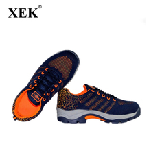 XEK-botas de seguridad para el trabajo para hombre, calzado con puntera de acero de malla transpirable de gran tamaño, zapatos de verano, plataforma antideslizante, wyq05 2024 - compra barato