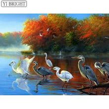 5D DIY Full Square Diamond Painting Cross Stitch Egrets 3D Diamond Embroidery Rhinestone Mosaic Home Decoration 2024 - buy cheap