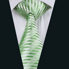 DH-1062 Мужской Шелковый галстук зеленый полосатый галстук 100% шелковые жаккардовые галстуки для мужчин Бизнес Свадебная вечеринка Бесплатная доставка 2024 - купить недорого