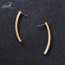 Badu Concave Metal Long Stud Earring Simplicity Punk Earrings for Women Fashion Jewelry Gift for Girls Wholesale 2024 - buy cheap