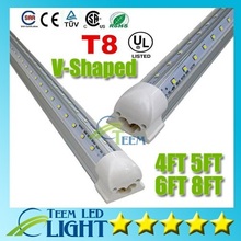V-Shaped T8 Integrated Led Tube Light 8FT 65W 6FT 42W 5FT 36W 4FT 28W Cooler Door Led Fluorescent Double Glow lamp 2.4m 1.8m X25 2024 - buy cheap
