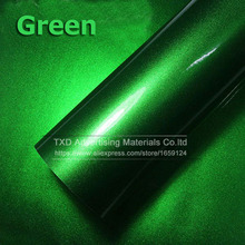 New Arrival 4"/8"/12"/16"/20"/24"X60"/Lot Green Glossy Pearl chrome metallic wrap film with air free bubbles by free shipping 2024 - buy cheap