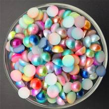 1000 pcs 6mm Multi-color Half Pearl Bead Flatback Scrapbook wedding Jewelry DIY R18*10 2024 - buy cheap