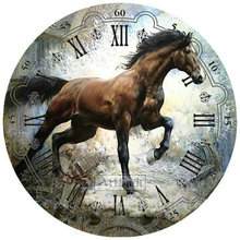 Horse wall clock icon 5d diy diamond painting animal 3d full square mosaic diamond embroidery decorative clock sticker 2024 - buy cheap