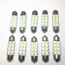 Bombilla de luz LED superbrillante para Interior de coche, Bombilla de lectura blanca, 12V, 8SMD, 1210, 31mm, 36mm, 39mm, 41mm, 10 Uds. 2024 - compra barato