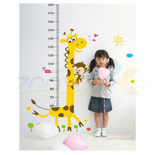 giraffe height wall sticker for kids room ZooYoo831 decorative adesivo de parede removable pvc wall decal posters 3.5 2024 - buy cheap