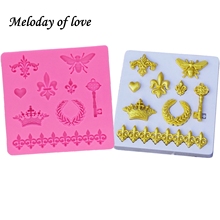 1Pcs DIY Key crown Silicone Mold,butterfly Sugarcraft Cake Decorating Tools,Fondant Chocolate Molds Cake Border Mould T1266 2024 - buy cheap