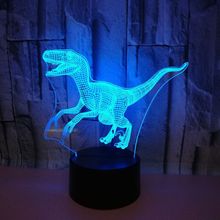 3d Led Light Night Creative Dinosaur Model Illusion Bedroom Living Room Animal 7 Colors Usb Desk Table Lamp Kids Toy Gift 2024 - buy cheap