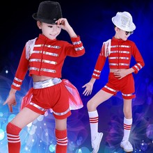 New Girls Sexy Modern Dance Cheerleading Dance Costumes Kids Group Dance Red Jazz Ballroom Tango Dress Children Dance Clothes 2024 - buy cheap