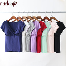Fdfklak-Pijama de algodón para mujer, ropa de dormir de maternidad, con cuello en V profundo, para lactancia, de verano, F285 2024 - compra barato