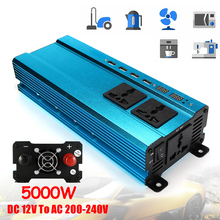 Azul Carro 5000W Inversor de Energia Solar DC 12/4 24V a 220V AC de Onda Senoidal USB liga de Alumínio Universal Plugue conversor 2024 - compre barato