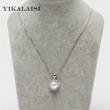 YIKALAISI-collar de perlas 2017 para mujer, joyería de alta calidad, colgante de perlas naturales de 9-10mm, joyería de plata de ley 925, regalo 2024 - compra barato