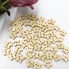 Fashion Natural Sewing Buttons Craft 100pcs/lot Star Shaped Wooden Buttons 2 Holes Scrapbooking Products WB567 2024 - buy cheap