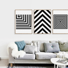 07g quadro abstrato preto e branco tonturas geométricas a4 a3 a2 pintura em tela pôster de parede escritório decoração de casa 2024 - compre barato