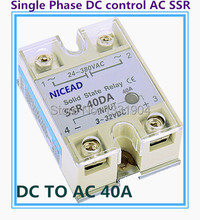 5PCS/LOT Single phase solid state relay DC  to AC SSR-40DA 40A SSR relay input DC output AC 2024 - buy cheap