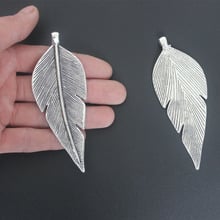 2pcs Antique Silver Color Large Leaf Charms Pendant For DIY Necklace Jewelry Fingdings Making 2024 - buy cheap