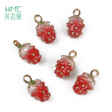 5pcs 14mm Alloy Metal Drop Oil Strawberry Charms Pendant for DIY Handmade Earring Necklace Bracelet Jewelry Making 2024 - buy cheap