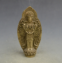 Estatua de Bodhisattva de mil manos de latón antiguo chino, exquisita amabilidad 2024 - compra barato