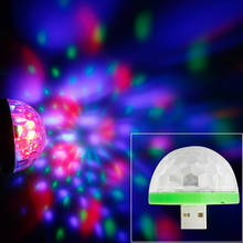 5 В USB RGB Светодиодная лампа для сцены Новинка светодиодная Хрустальная Волшебная вращающаяся шариковая сценическая лампа для вечеринок и концертов домашнее развлекательное освещение 2024 - купить недорого