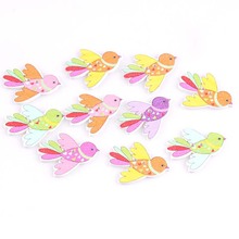 mixed bird Painting Wooden decorative Buttons For Sewing Handmade Scrapbooking Crafts 25pcs 27x35mm MT1682 2024 - buy cheap