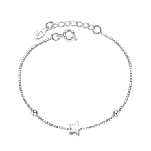 KOFSAC-Pulseras de cadena de plata de ley 925 para mujer, joyería de fiesta, brazalete Simple con forma cuadrada de estrella, regalos para niña 2024 - compra barato