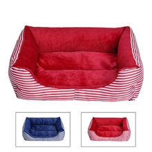 Sofá para mascotas de 2 colores, cama para casa de perro, perrera transpirable de lana suave a rayas cálidas, cama cuadrada para gato, productos para mascotas para lavar a mano S-L 2024 - compra barato