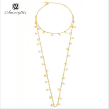 Amaiyllis New Simple Stars Statement Pendants Necklace For Women Gold Color 2 layer Chain Choker Collar Necklace Clavicle Chain 2024 - buy cheap