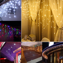 1.5M LED Window Curtain Icicle String Light Fairy Lights 8 Modes Xmas Party Home Wedding Garden Garland Christmas Decoration 2024 - buy cheap