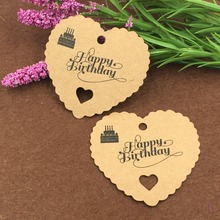 200Pcs Brown  Heart Paper Mark New Kraft Paper Tags Hang Pricing Label Party Wedding Gift Favors Boxes Tag Card 2024 - buy cheap