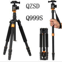 2017 QZSD Q999S Magnesium Aluminum Alloy Compact Portable Traveling Tripod Monopod Stand with Tripod Ball Head and Carrying bag 2024 - buy cheap