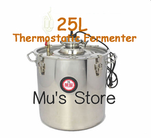 Large Capacity ! 25L Household 304 Stainless Steel Thermostatic Wine Fermenter	Constant Temperature Fermentation Tank 2024 - buy cheap