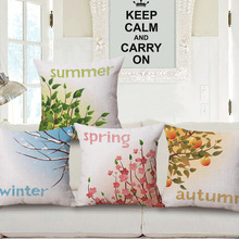 Primavera decorativo lance travesseiro caso planta auturn árvores quadradas capa de almofada para sofá casa 45x45cm 2024 - compre barato