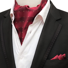 Conjunto de lenço de pescoço formal masculino, 2 drive, vermelho, borgonha, com pontos, gravata, quadrado de bolso, para casamento 2024 - compre barato