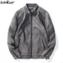 LetsKeep motorcycle leather jacket men Winter Fleece Moto Outerwear Jacket Stand collar slim PU leather jackets L-3XL , MA553 2024 - buy cheap