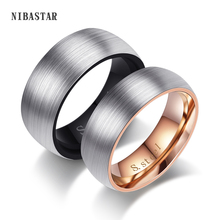 High Quality Wire Drawing Black and Rose Gold Color Couple Ring for Women Men Wedding Engagement Ring Unique Fine jewelry 2024 - buy cheap