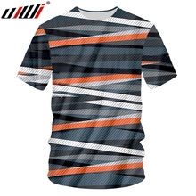 UJWI-Camiseta con rayas cruzadas en blanco y negro para hombre, camisa con cuello redondo, estampado 3D, ropa de licra, Nueva inclusión, 6XL 2024 - compra barato