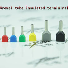 1000 PCS TE2510 Crewel tube pre-insulating terminal twin pin double pin wire insulated crimp terminal 2024 - buy cheap