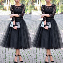 2018 New Women Formal Long Lace Dress Long Sleeve Round Neck Cocktai Party or Bridesmaid Gown Dress Plus Size 2024 - buy cheap