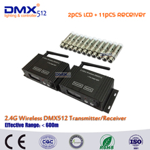 DHL Free Shipping wireless dmx controller 3pin XLR DMX512 wireless transmitter &11pcs mini receiver in dj disco party lights 2024 - buy cheap