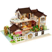 Casa de muñecas en miniatura de madera para niñas, muebles hechos a mano, caja, juguetes hechos a mano 2024 - compra barato