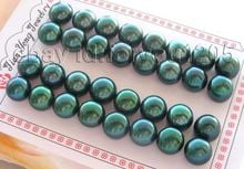 Wholesale 16pairs Natural 12mm Green Pearl Earrings! 2024 - buy cheap