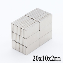 100Pcs 20x10x2 mm super strong neodymium magnet block rectangular body rare earth magnet N35  thin magnet strong magnetic 2024 - buy cheap